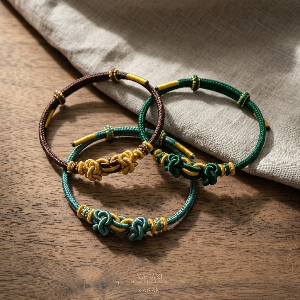 KAGAKI Palette multi-color adjustable braided cord lucky, product view, lucky bracelet gift