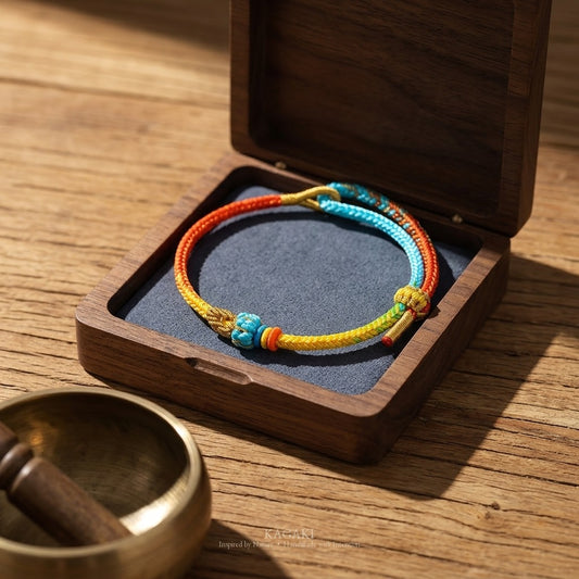 KAGAKI handmade gradient braided cord bracelet — Radiant – 輝 — — — styled-scene (1/14)