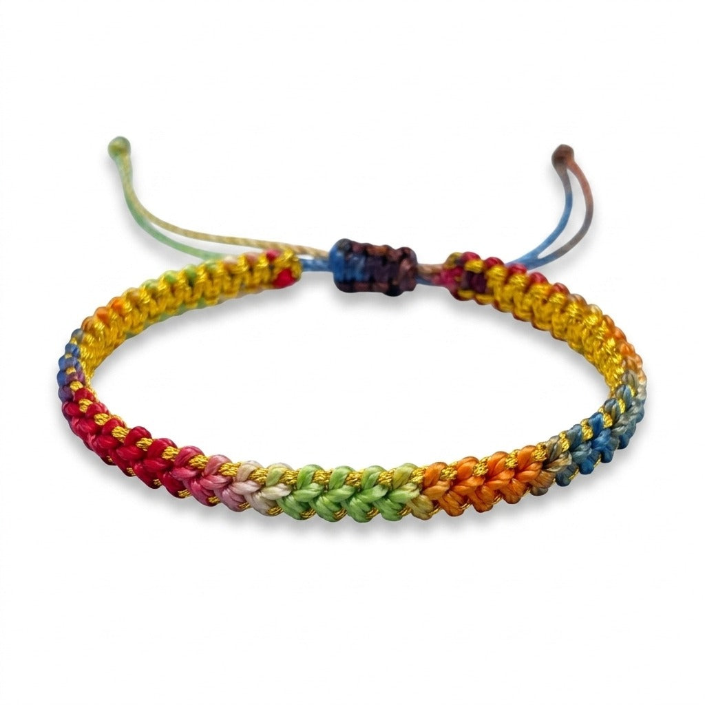 KAGAKI Iris rainbow gradient lucky cord, main product view (white background), lucky bracelet gift