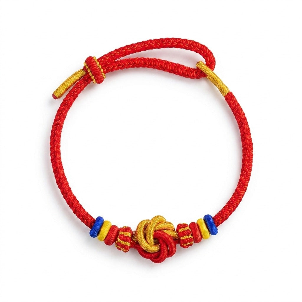 KAGAKI handmade red string Tibetan-inspired prayer cord bracelet — Vow – 願 — primary (7/7)