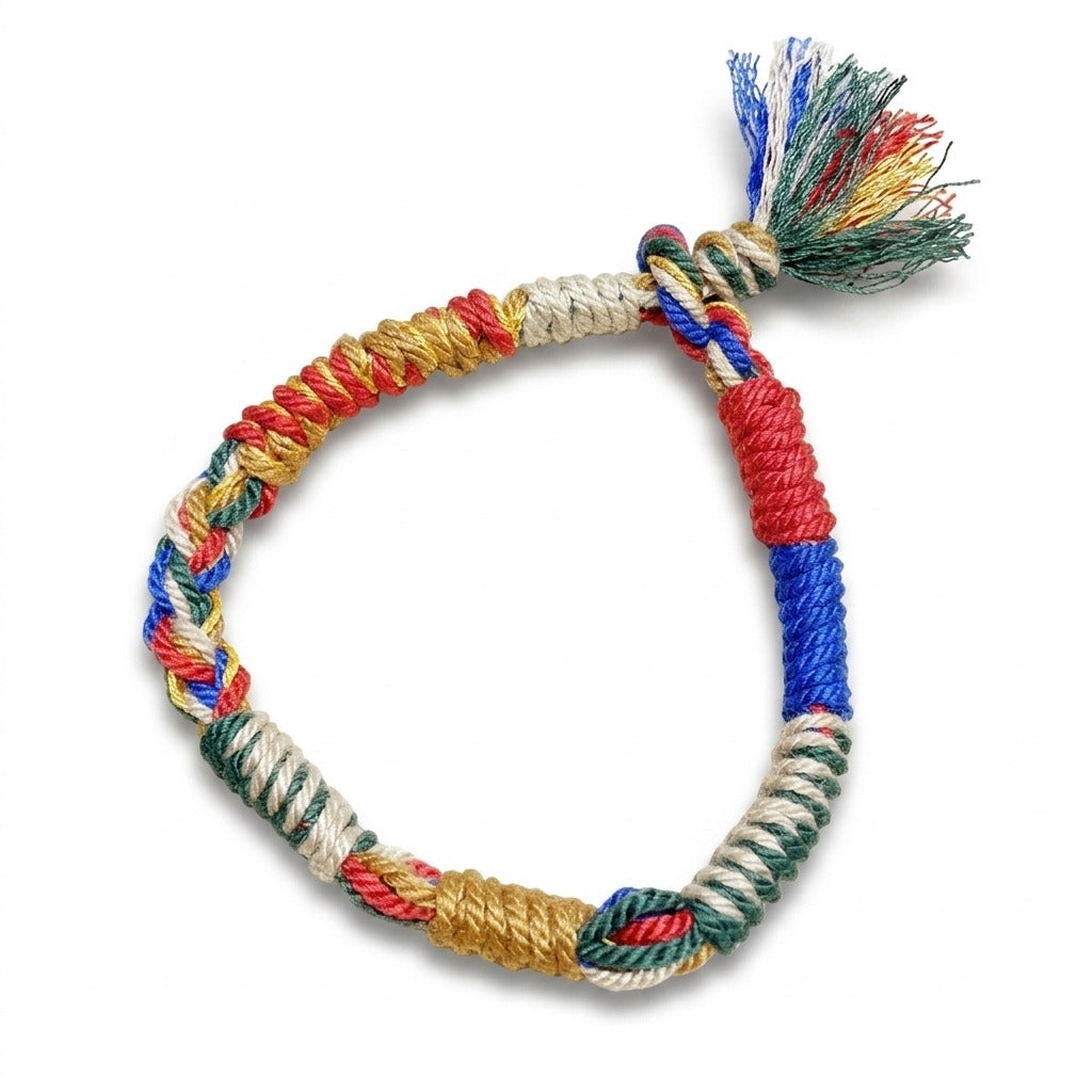 KAGAKI Frayed rustic tibetan cotton cord, main product view (white background), handmade cord bracelet gift