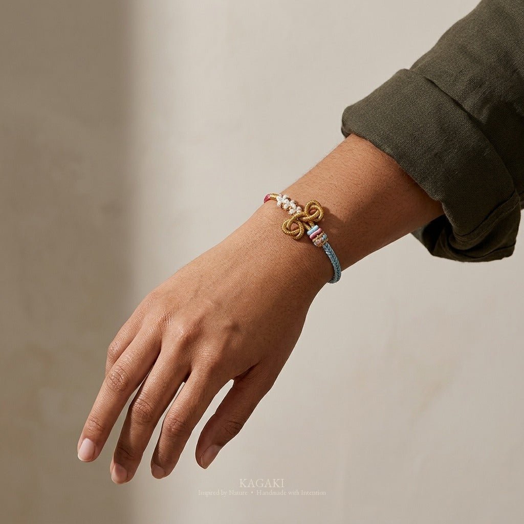 KAGAKI handmade gradient meditation cord bracelet — Verse – 韻 — — — on-wrist-luxury (5/17)