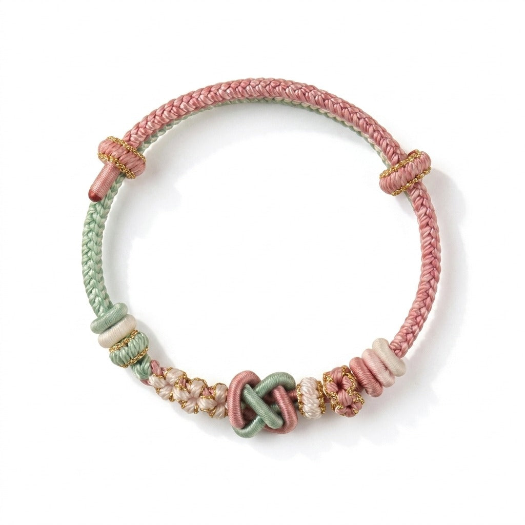 KAGAKI handmade Tibetan-inspired calming protection cord bracelet — Breath – 息 — Spring Breath — primary-per-variant (7/17)
