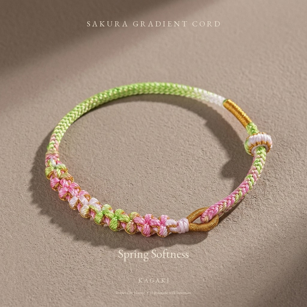 KAGAKI Spring Wisp spring sakura gradient cord, product view, sakura cord gift