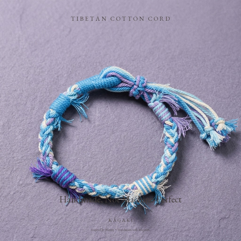 KAGAKI Spool River Stone tibetan cotton cord handmade, product view, handmade cord bracelet gift