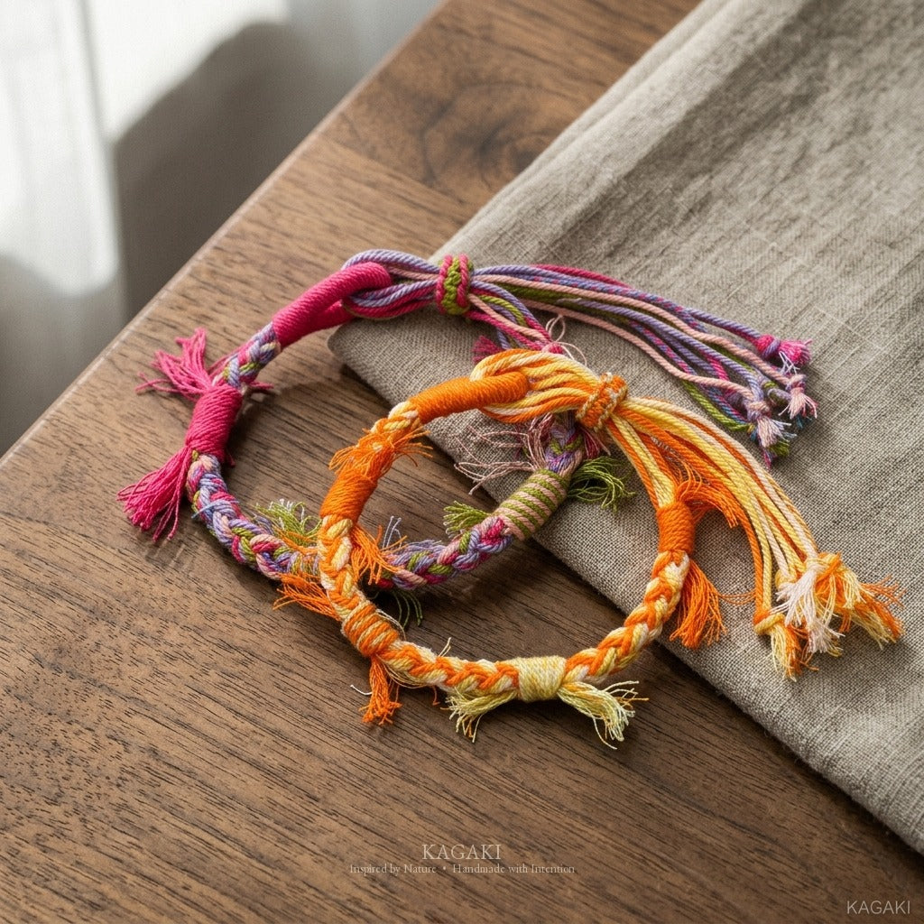 KAGAKI Spool tibetan cotton cord handmade, product view, handmade cord bracelet gift