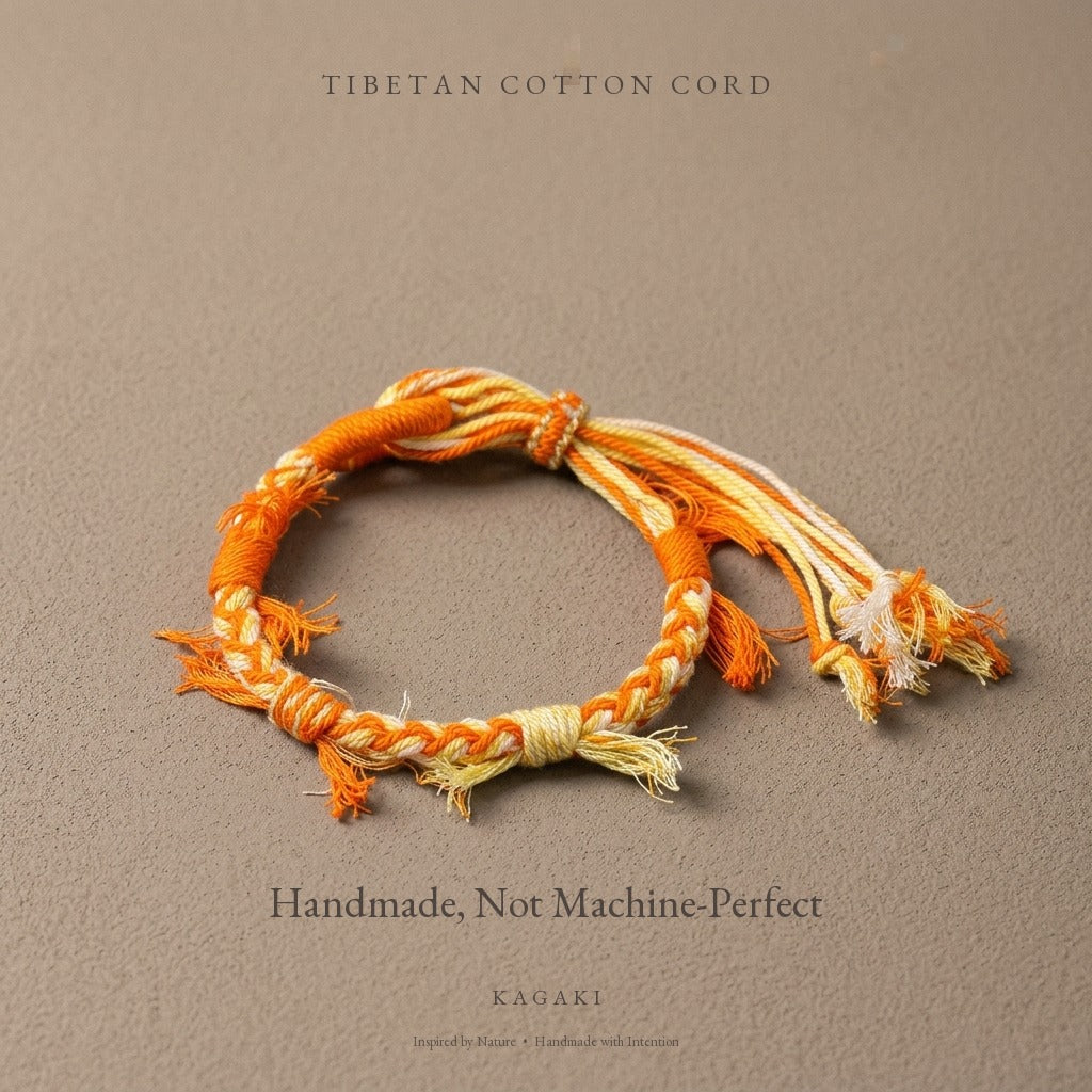 KAGAKI Spool Warm Citrus tibetan cotton cord handmade, product view, handmade cord bracelet gift