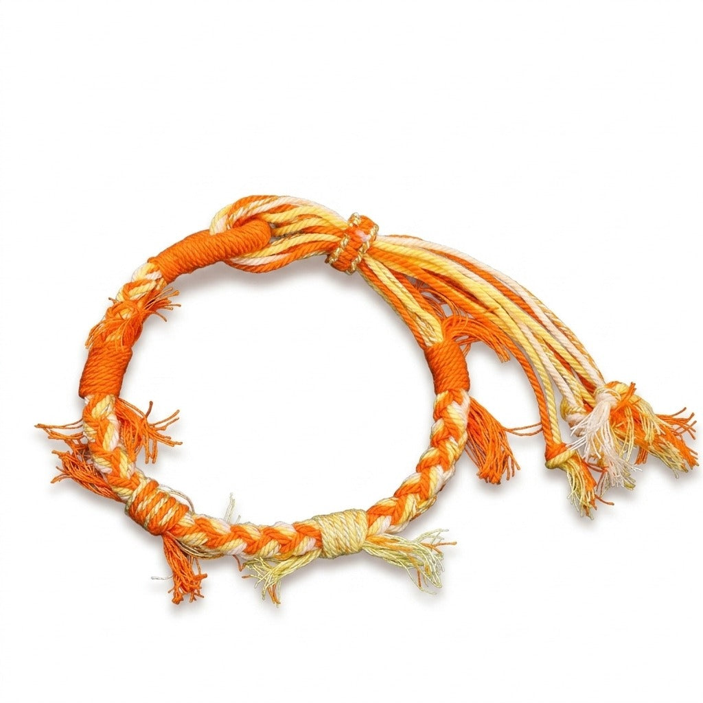 KAGAKI Spool Warm Citrus tibetan cotton cord handmade, main product view (white background), handmade cord bracelet gift