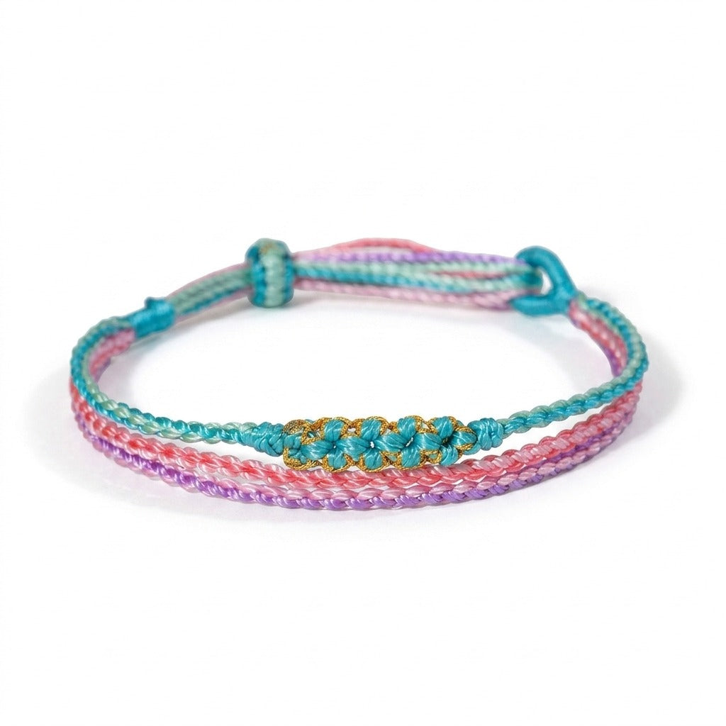 KAGAKI Trio Lavender Triad triple cord sakura knot meditation, main product view (white background), meditation daily ritual