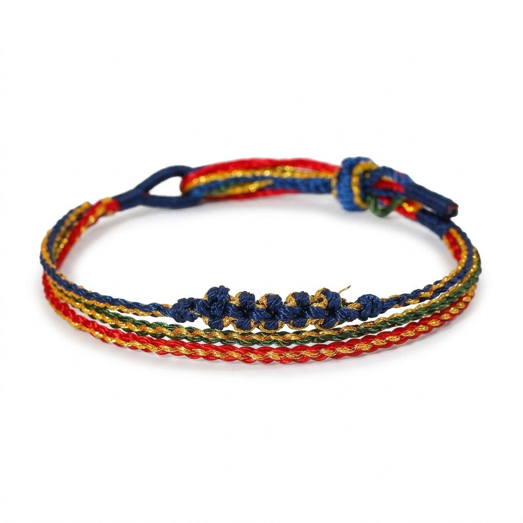 KAGAKI Trio Forest Triad triple cord sakura knot meditation, main product view (white background), meditation daily ritual