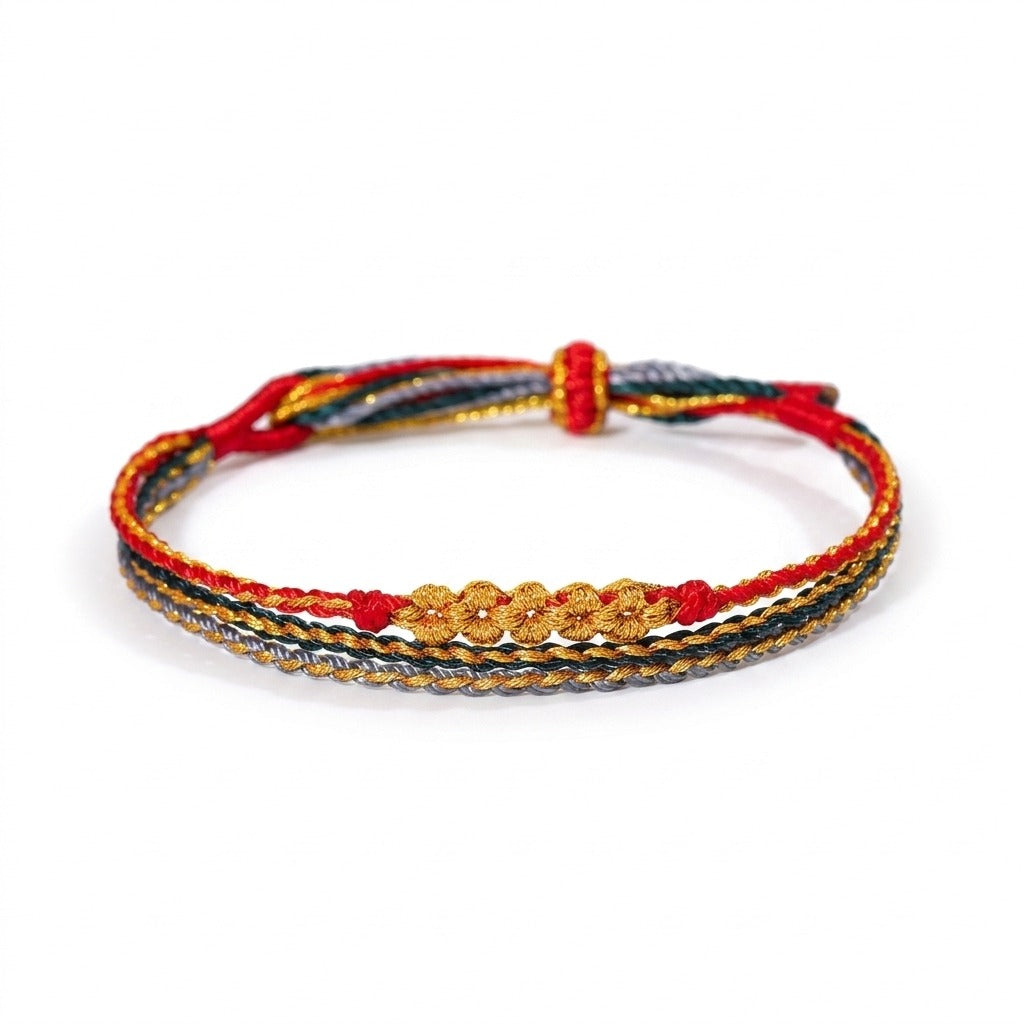 KAGAKI Trio Ember Triad triple cord sakura knot meditation, main product view (white background), meditation daily ritual