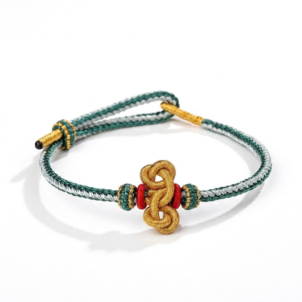 KAGAKI handmade Tibetan-inspired protection cord bracelet with gold thread detail — Vein – 脈 — Garden Vein — primary-per-variant (10/14)