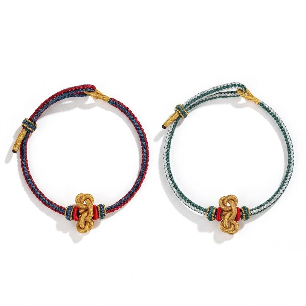 KAGAKI handmade Tibetan-inspired protection cord bracelet with gold thread detail — Vein – 脈 — — — primary-listing-overview (14/14)