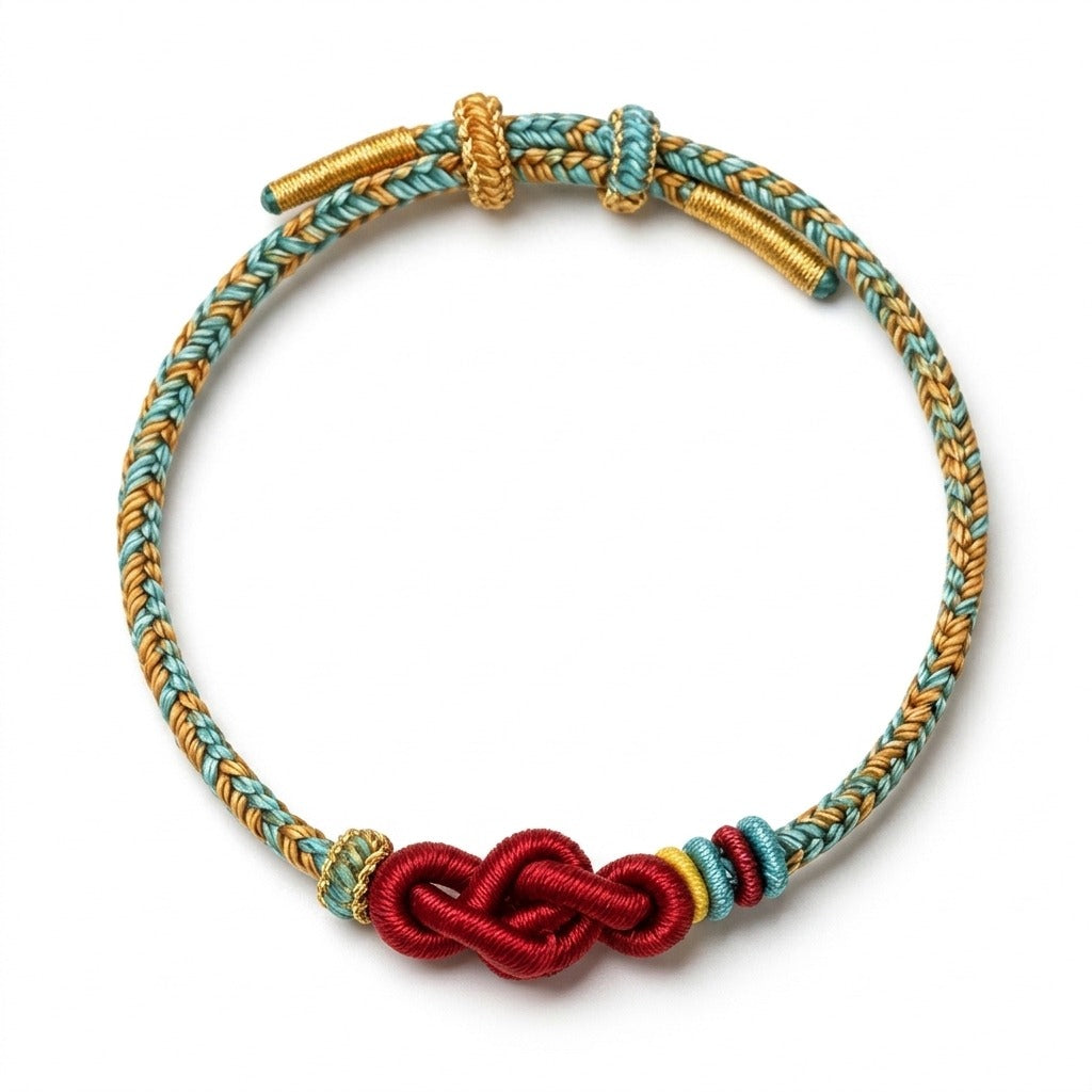 KAGAKI handmade Tibetan-inspired upward infinity knot cord bracelet — Rise – 起 — — — primary (7/7)