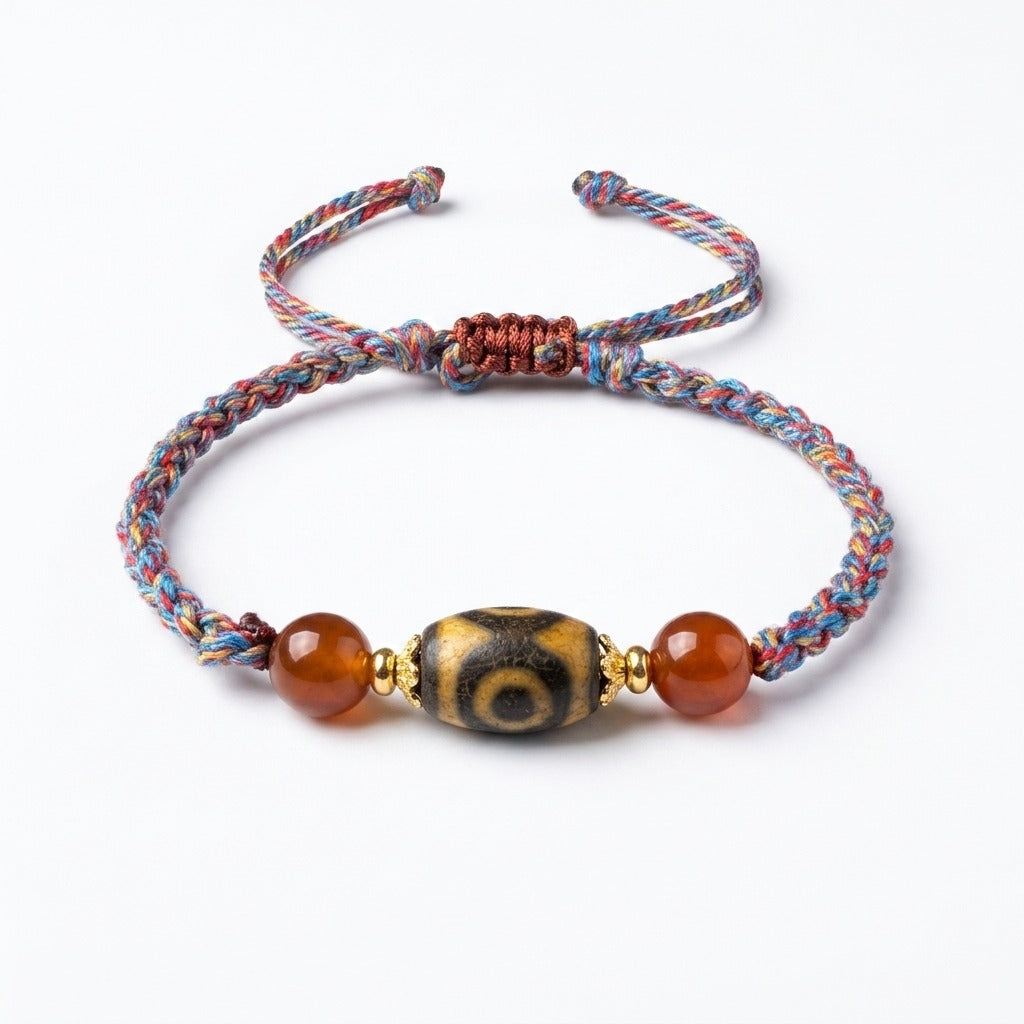 KAGAKI handmade Tibetan-inspired Dzi-style cord bracelet — Pilgrim – 旅 — primary (8/11)
