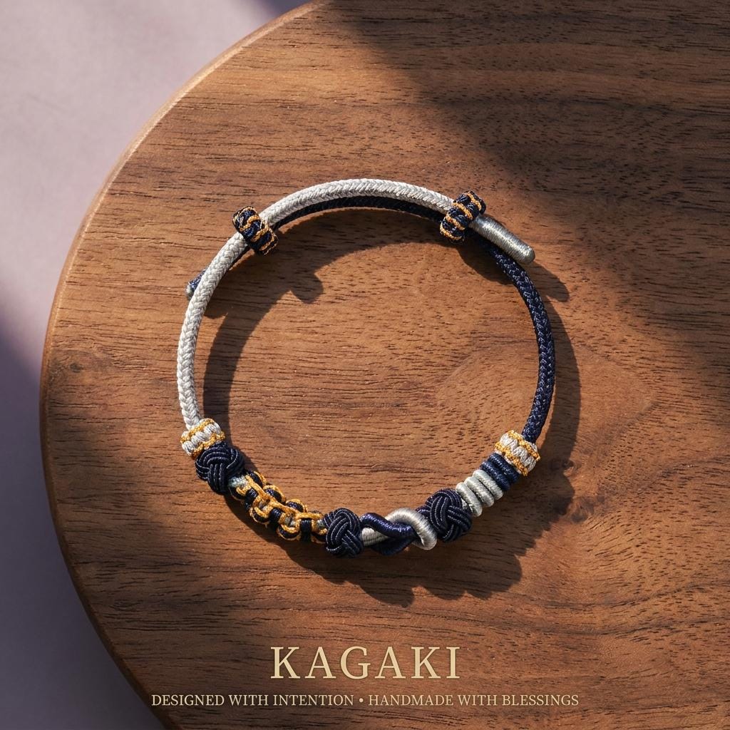 KAGAKI himalayan tibetan cord bracelet in multicolor, variation showcase, for meditation and daily intention
