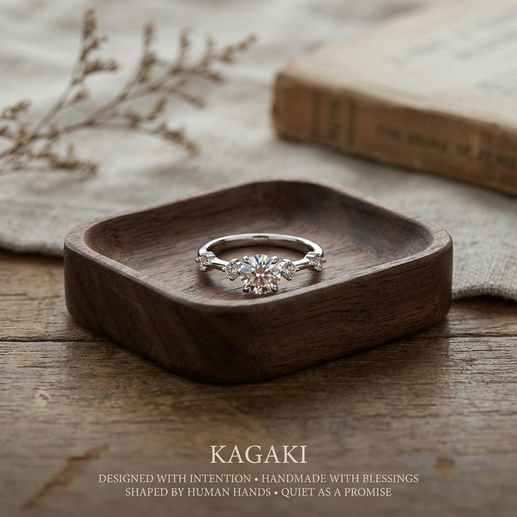 KAGAKI lab grown diamond promise ring in rhodium silver with lab-grown diamond, on finger, for daily wear and gifting
