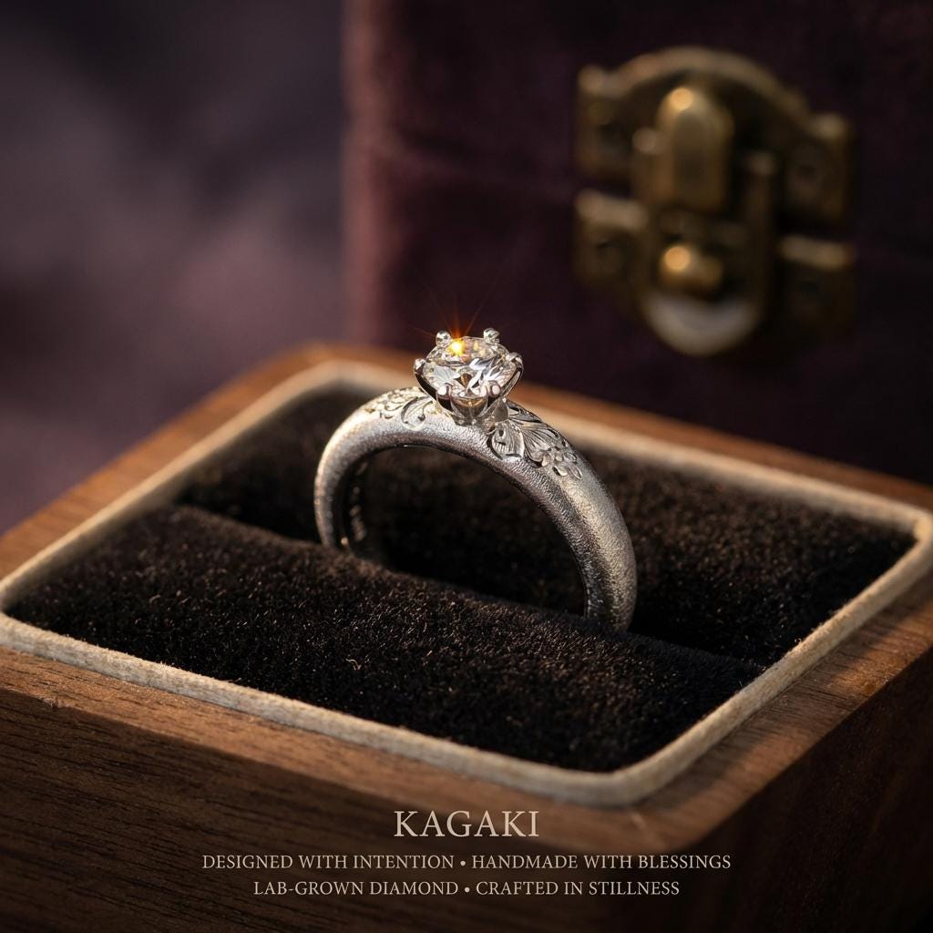 KAGAKI sterling silver floral diamond ring in sterling silver with lab-grown diamond, close up, for daily wear and gifting