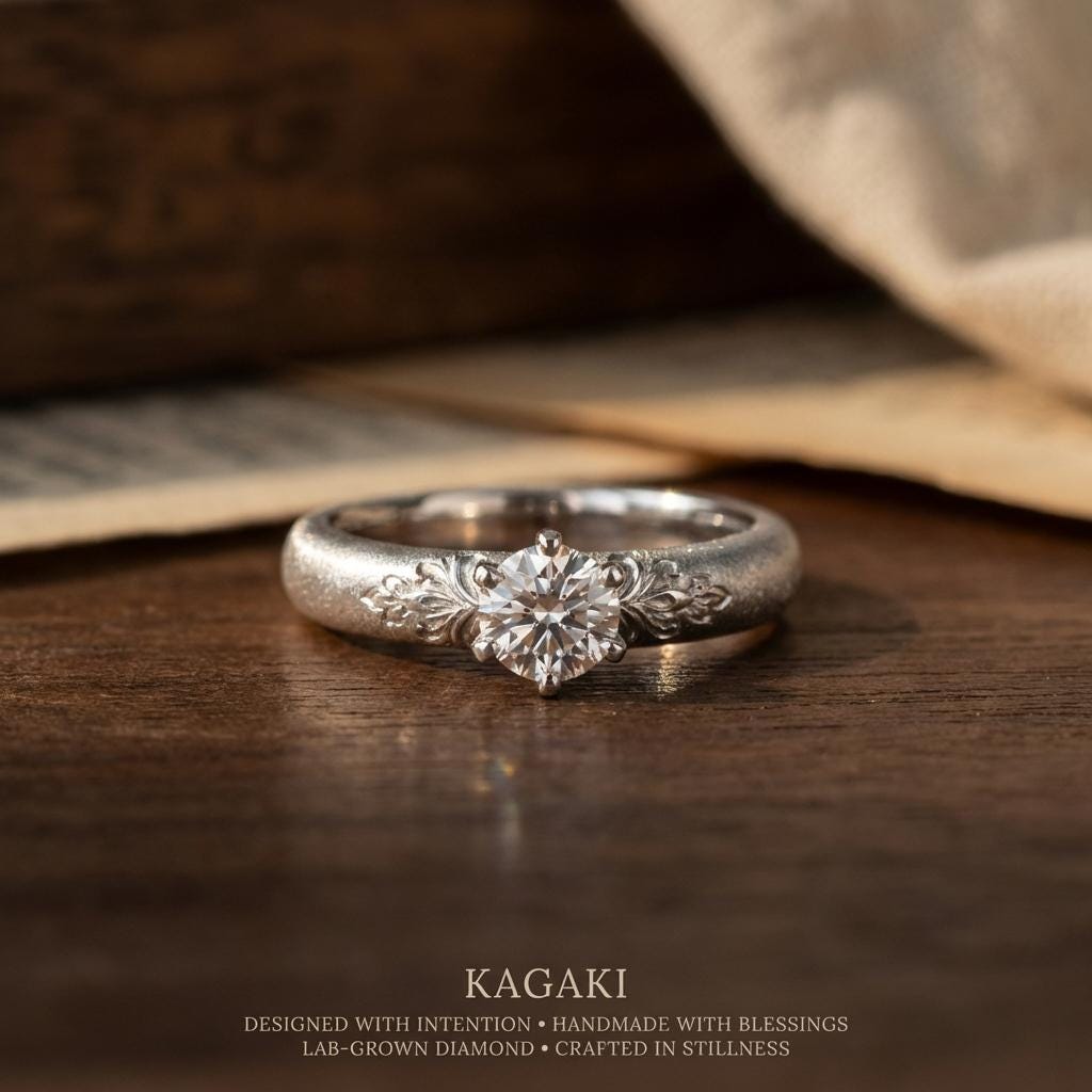 KAGAKI sterling silver floral diamond ring in sterling silver with lab-grown diamond, styling, for daily wear and gifting