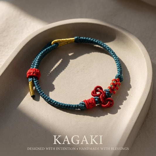 KAGAKI tibetan buddhist knot cord bracelet in multicolor, main, for meditation and daily intention