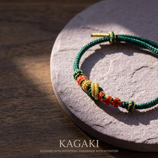 KAGAKI tibetan colorful knot cord bracelet in multicolor, main, for meditation and daily intention