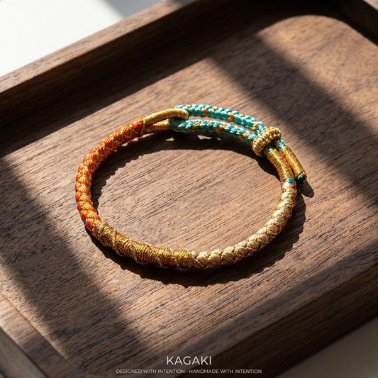 KAGAKI tibetan cord couple bracelet in multicolor, main, for meditation and daily intention