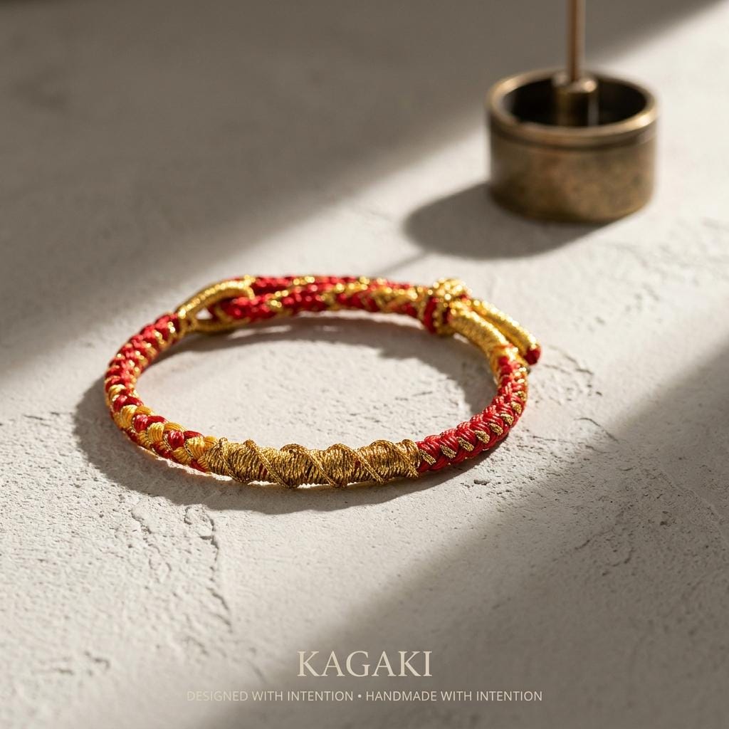 KAGAKI tibetan cord couple bracelet in multicolor, variation showcase, for meditation and daily intention
