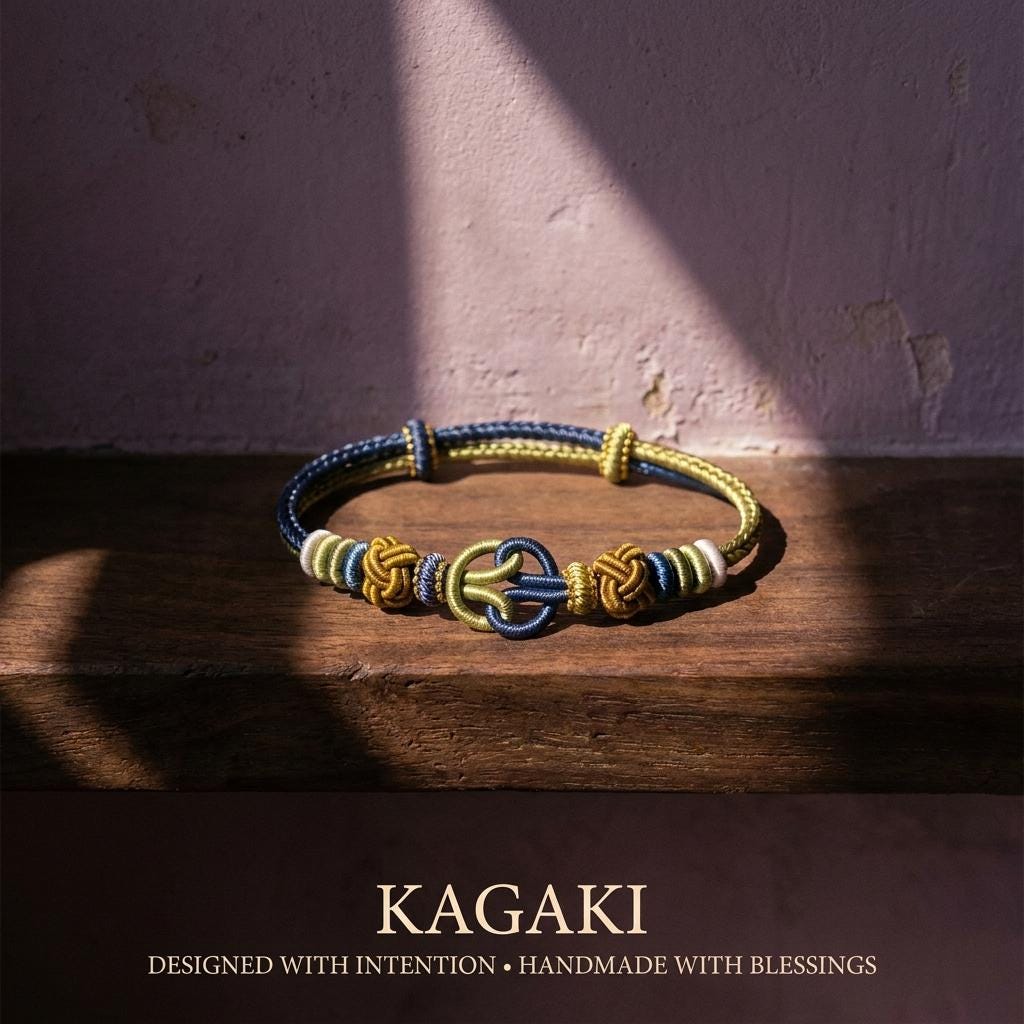KAGAKI tibetan cord friendship bracelet in multicolor, scale on hand, for meditation and daily intention