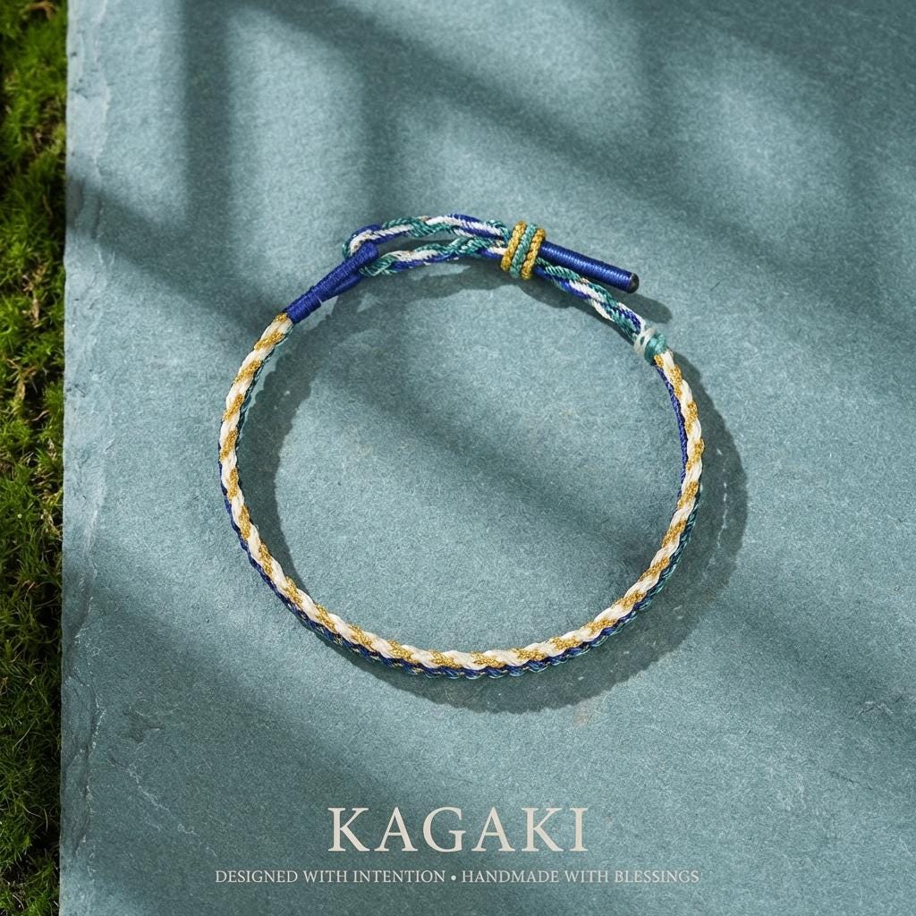KAGAKI Tibetan couple cord bracelet in multicolor handwoven cotton cord, color variation showcase, for matching-pair devotion and protection
