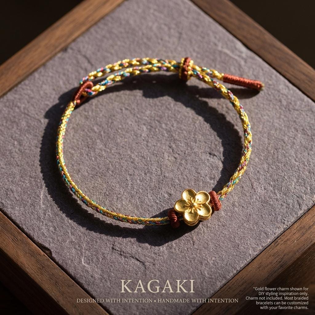 KAGAKI tibetan diy charm cord bracelet in multicolor, main, for meditation and daily intention