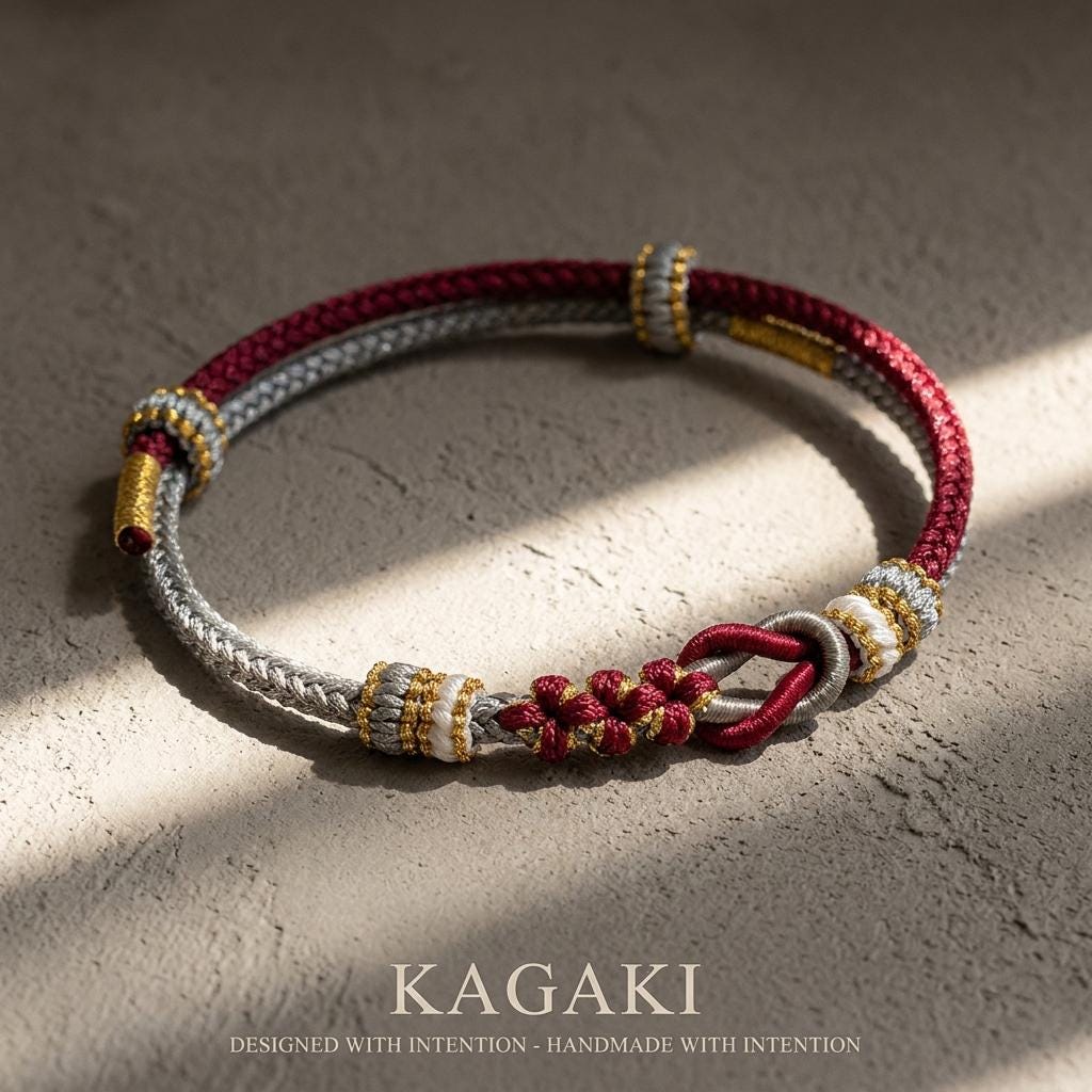 KAGAKI tibetan double knot cord bracelet in multicolor, main, for meditation and daily intention