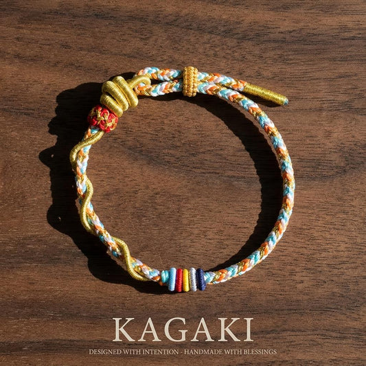 KAGAKI tibetan dragon snake cord bracelet in multicolor, main, for meditation and daily intention