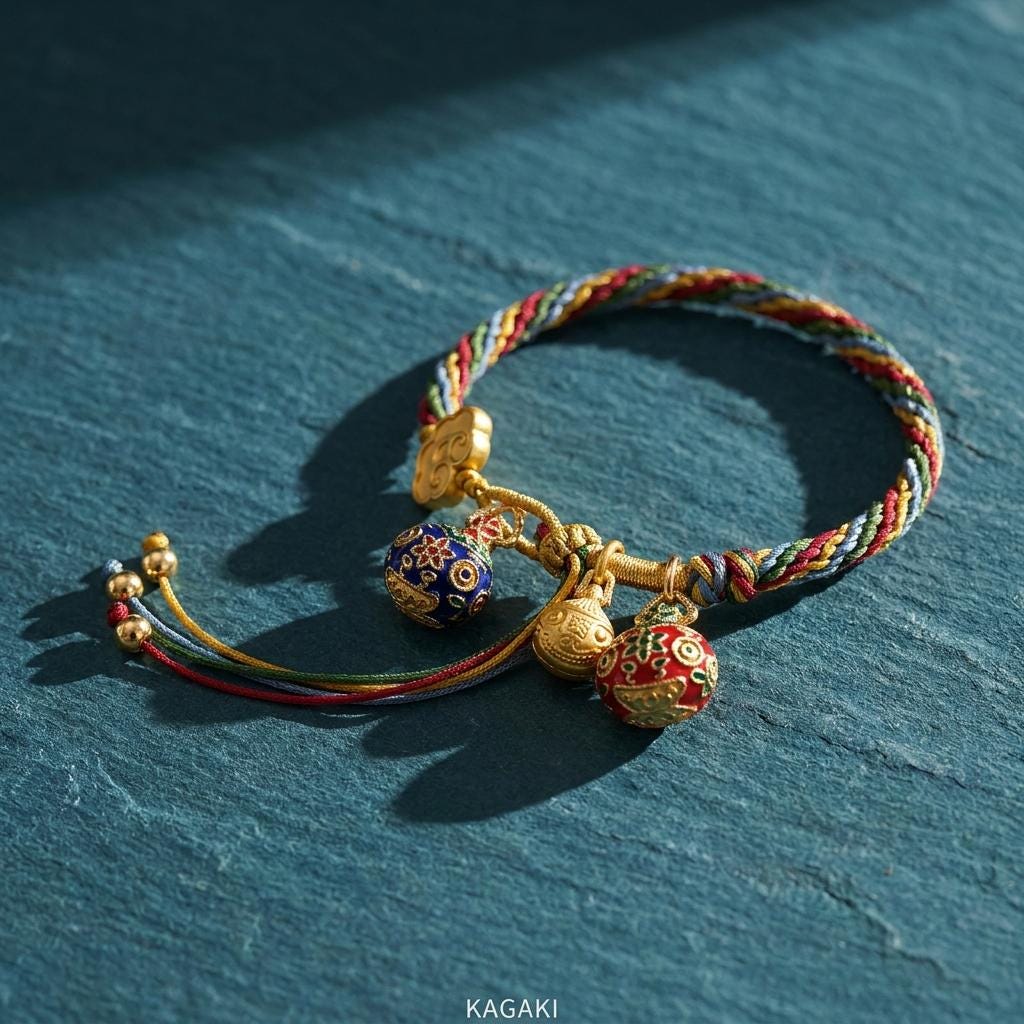 ✳omamori✳ Tibetan★五色★　ブレスレット Tibetan Five-Color Protection Bracelet | Handwoven — KAGAKI