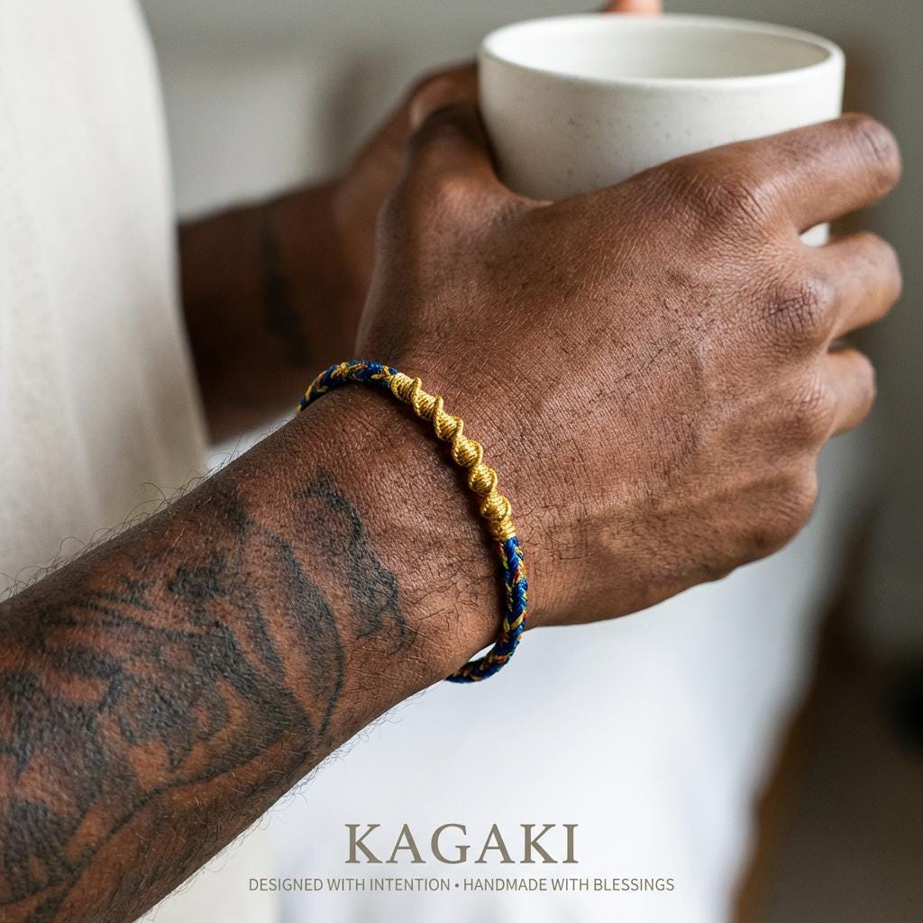 KAGAKI Tibetan guardian knot bracelet in handmade gift packaging for spiritual jewelry gifting