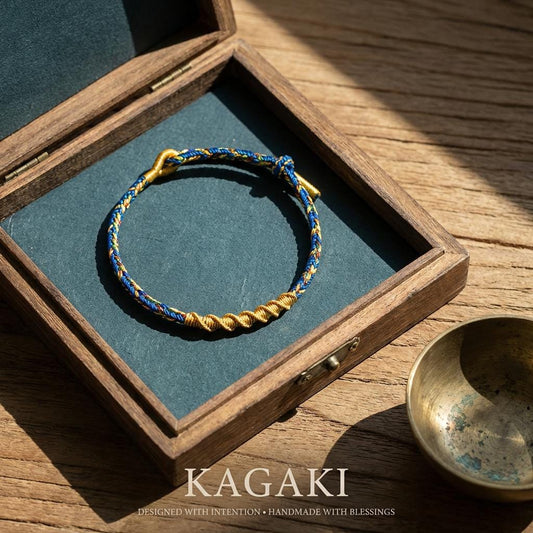 KAGAKI multicolor Tibetan guardian knot bracelet in handwoven cotton cord for meditation and protection
