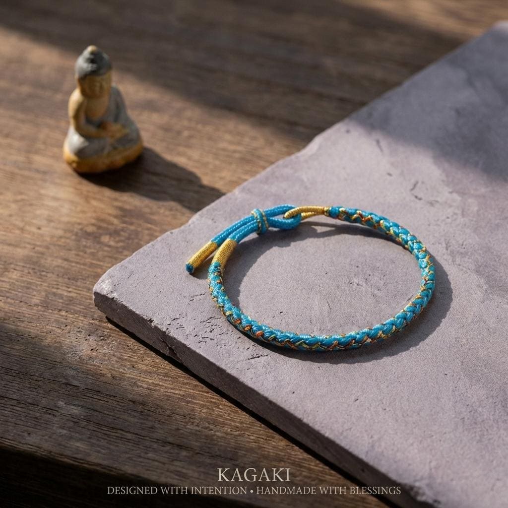 KAGAKI tibetan guardian knot cord bracelet in multicolor cotton, main, for meditation and daily intention