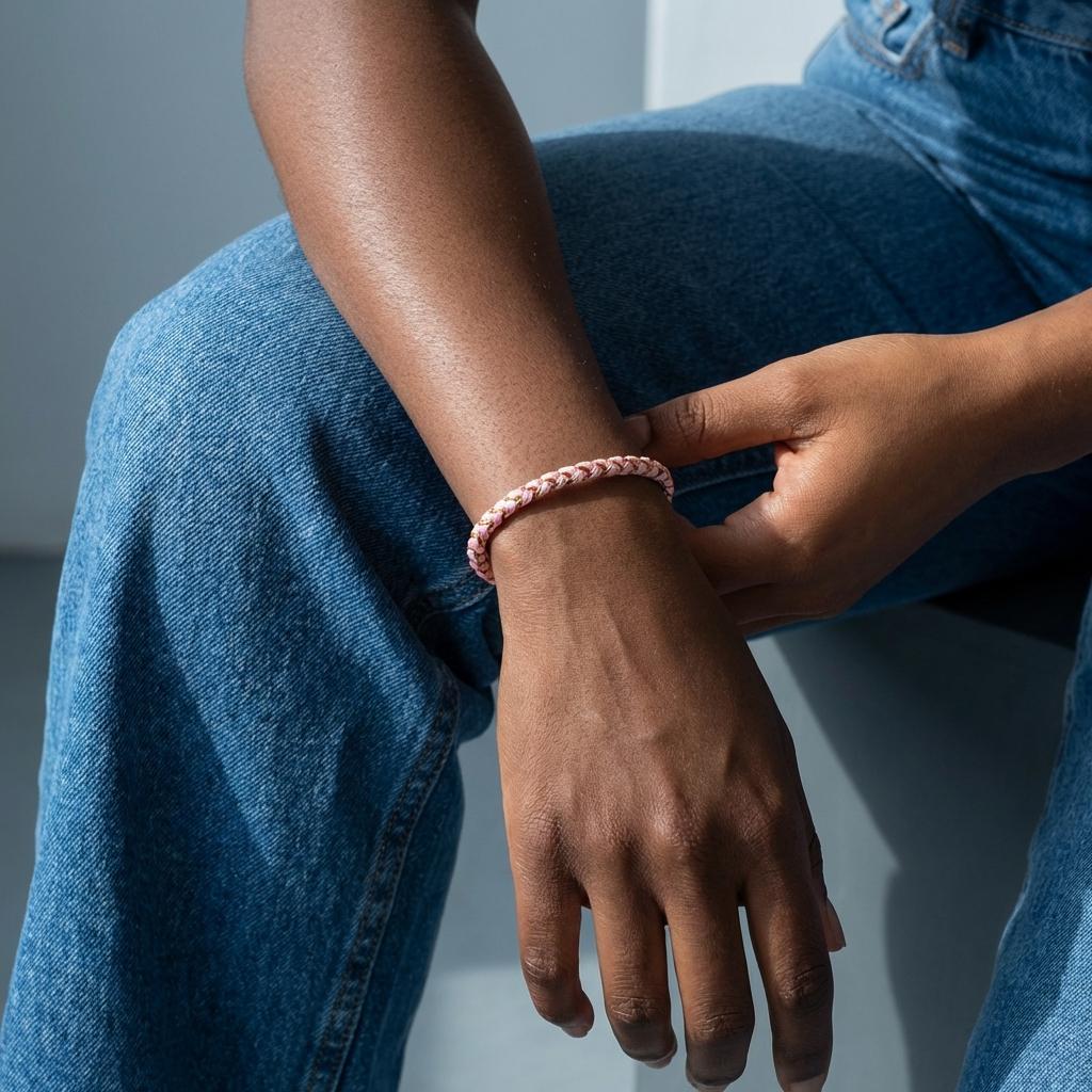 KAGAKI tibetan guardian knot cord bracelet in multicolor cotton, packaging detail, for meditation and daily intention