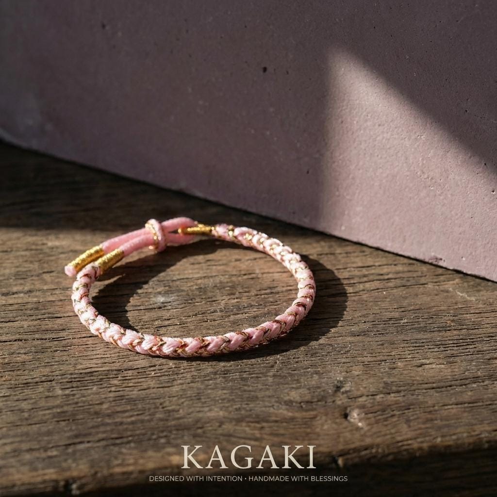 KAGAKI tibetan guardian knot cord bracelet in multicolor cotton, scale on hand, for meditation and daily intention