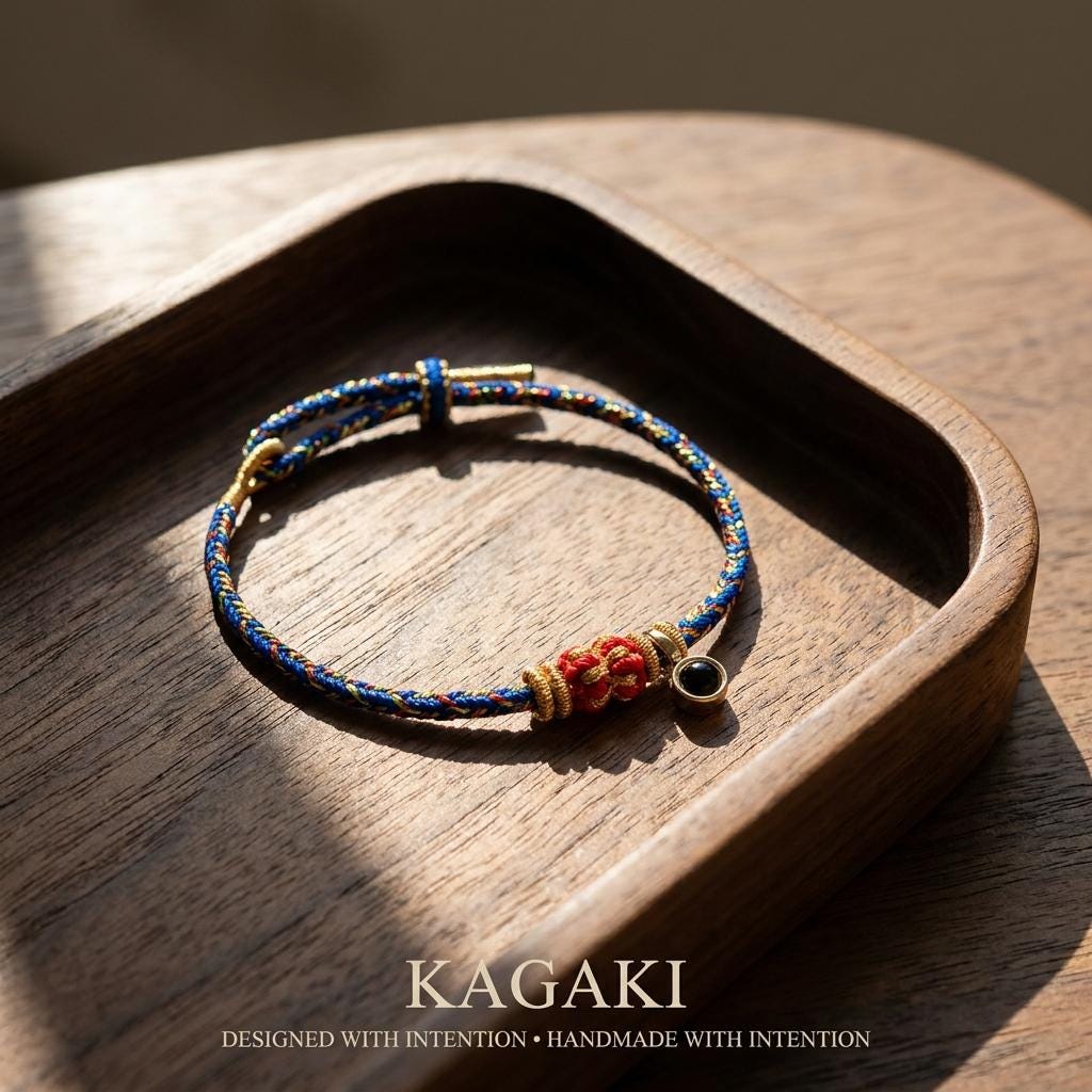KAGAKI tibetan protection cord bracelet (charm) in multicolor, main, for meditation and daily intention