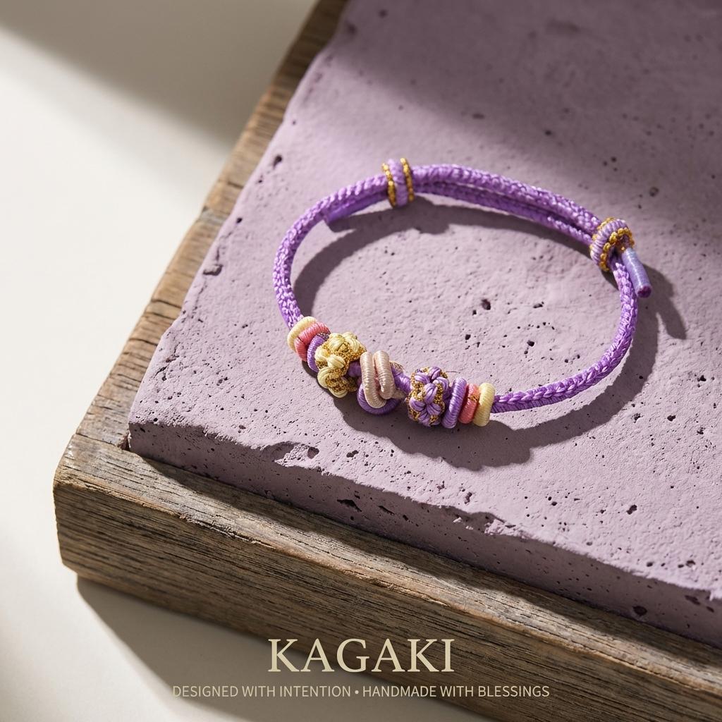 KAGAKI tibetan protection cord bracelet in multicolor, main, for meditation and daily intention