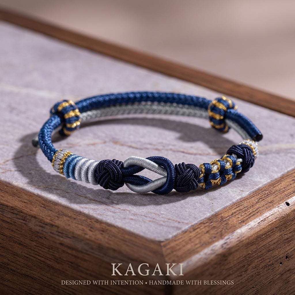 KAGAKI tibetan red string couple bracelet in warm red, flat lay, for meditation and daily intention