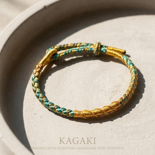 KAGAKI tibetan yoga cord bracelet in multicolor, main, for meditation and daily intention