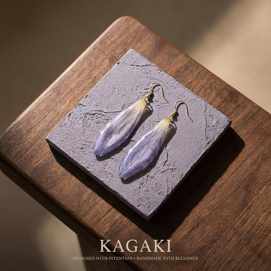 KAGAKI water lily resin floral earrings in purple floral with resin, main, for daily wear and gifting